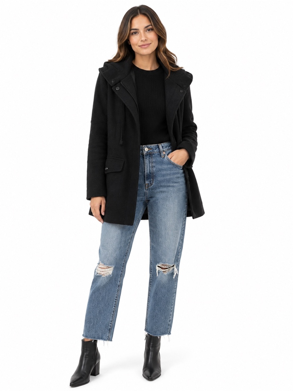 Light Wash Distressed Knee Jeans